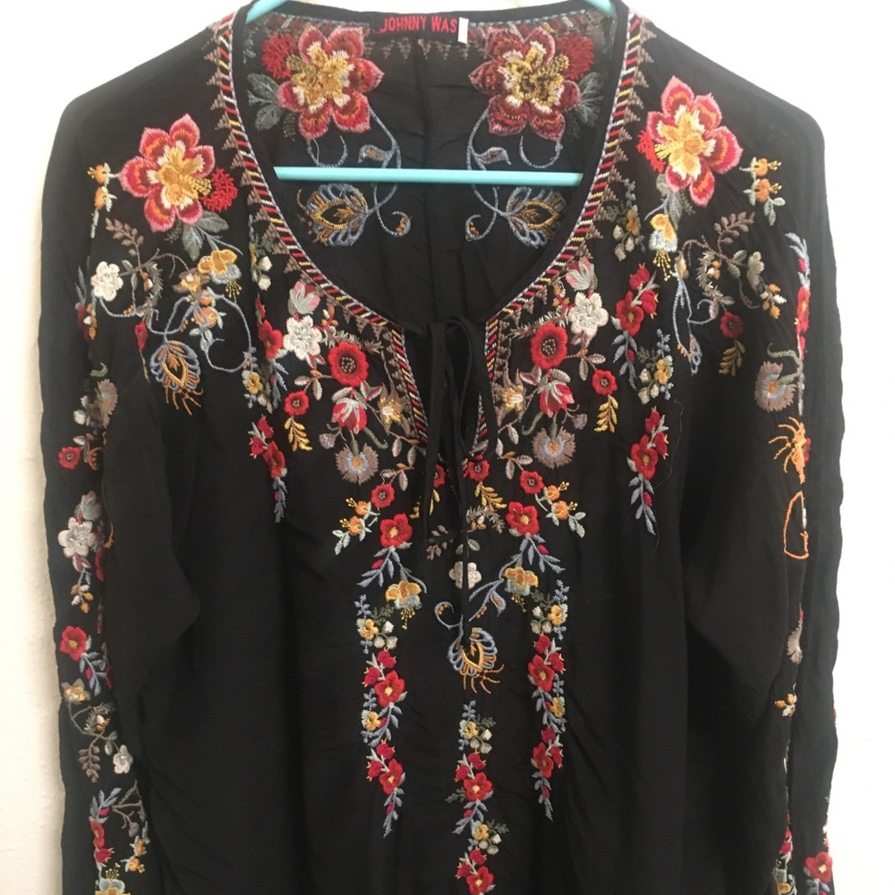 Johnny Was Embroidered Peasant Blouse
